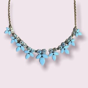 J.Crew Opaque White Cluster Rhinestone Statement Necklace